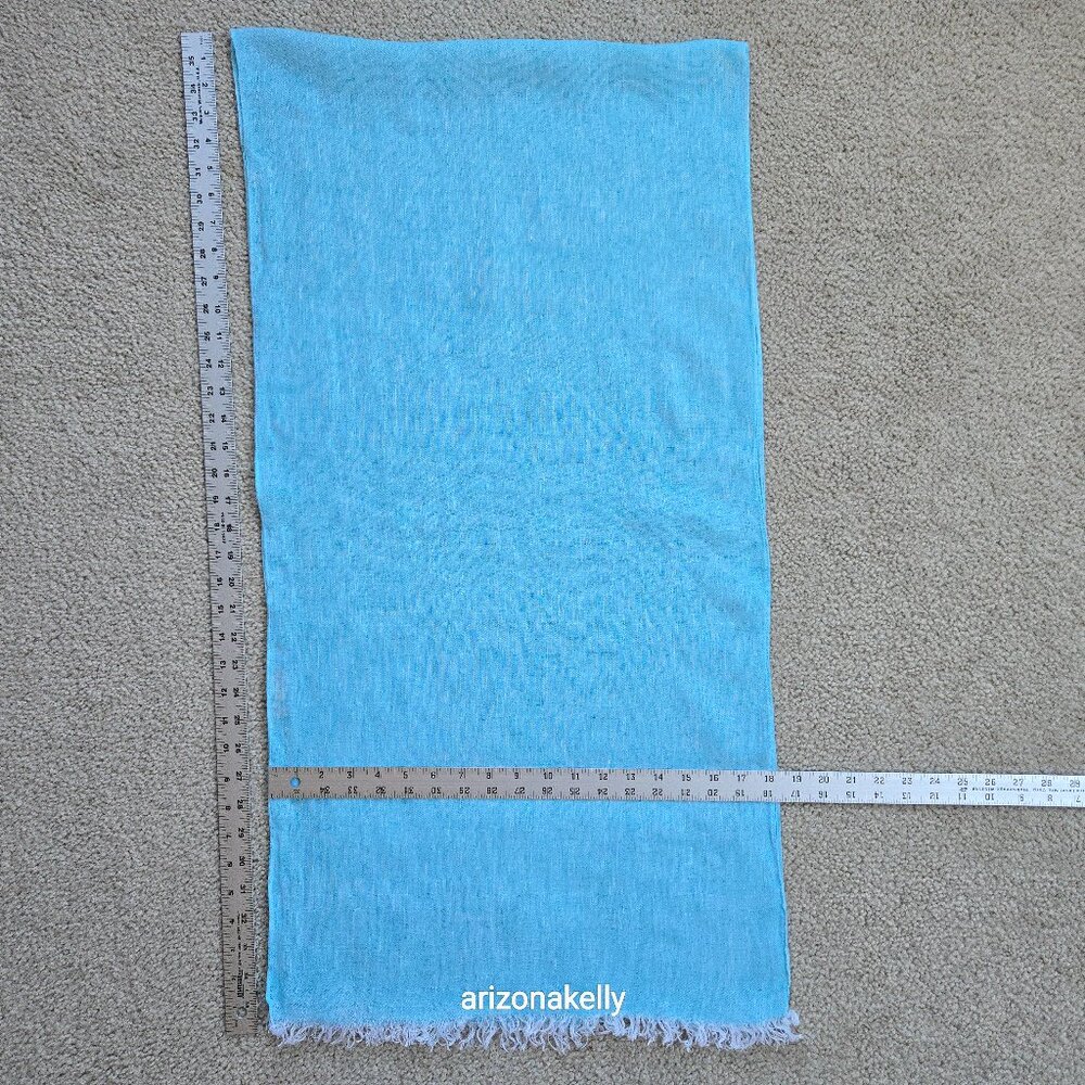 Puro Lino Linen Scarf Caribbean Blue